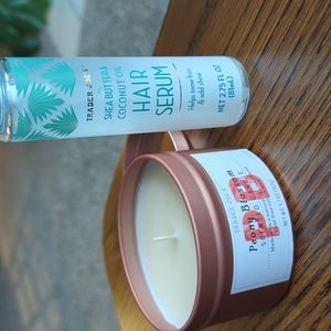 NWOT Trader Joe's candle & hair serum bundle